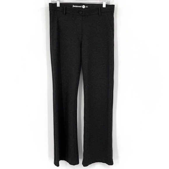 Betabrand Yoga Dress Pant Charcoal Straight Leg Pull On Womens Medium Petite - Picture 3 of 8